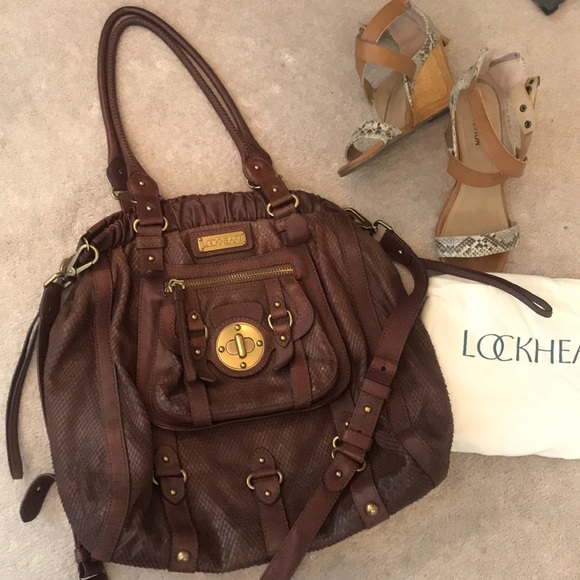 Lockheart Bags Lockheart Brown Leather Shoulder Bag With Dust Bag